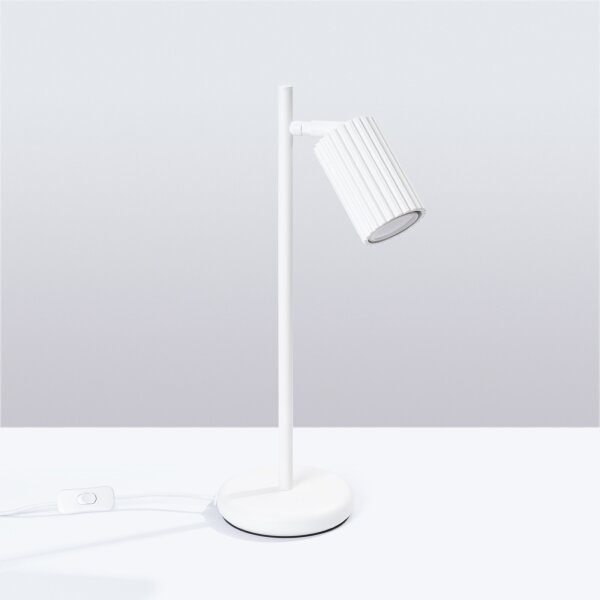 Sollux SL.1548 - Stolní lampa KARBON 1xGU10/10W/230V bílá