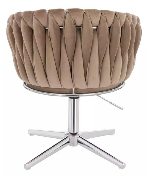 LuxuryForm DESIGN Židle NORDEN VELUR na stříbrném kříži - latte