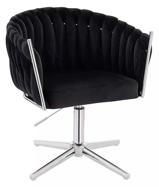 LuxuryForm DESIGN Židle NORDEN VELUR na stříbrném kříži - černá