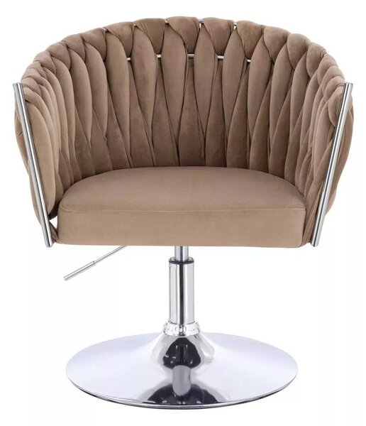 LuxuryForm DESIGN Židle NORDEN VELUR na stříbrném talíři - latte