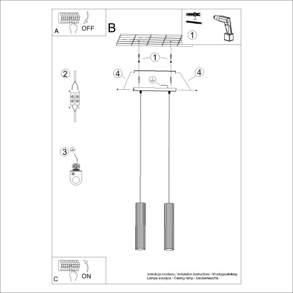 Sollux SL.1536 - Lustr na lanku KARBON 2xGU10/10W/230V bílá