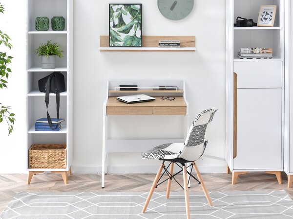 Minimalistický psací stůl RENO - bílý / dub sonoma