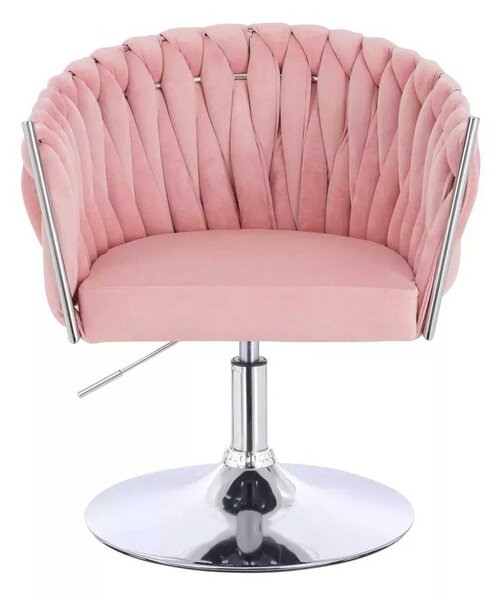 LuxuryForm DESIGN Židle NORDEN VELUR na stříbrném talíři - růžová