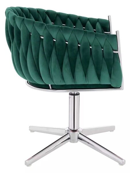LuxuryForm DESIGN Židle NORDEN VELUR na stříbrném kříži - zelená