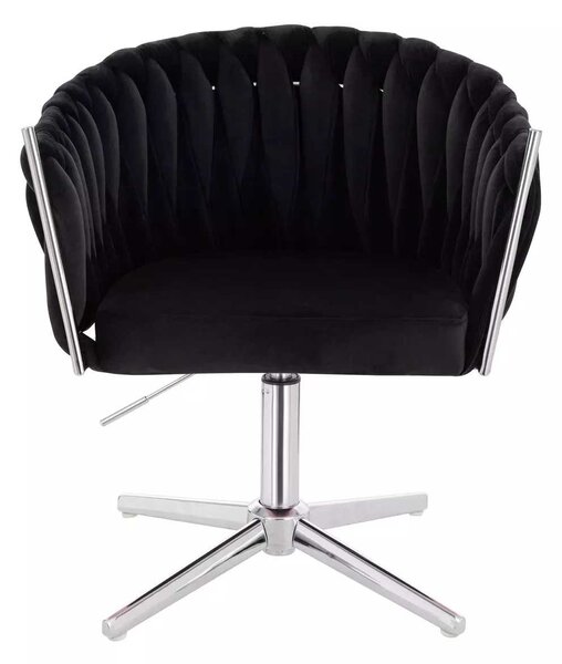 LuxuryForm DESIGN Židle NORDEN VELUR na stříbrném kříži - černá