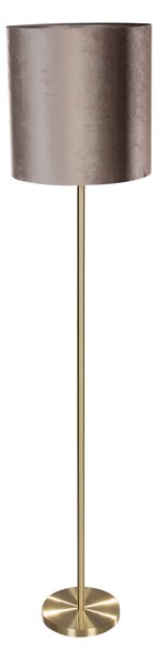 Stojací lampa mosazná se sametovým stínidlem béžová 50 cm - Simplo