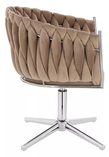 LuxuryForm DESIGN Židle NORDEN VELUR na stříbrném kříži - latte