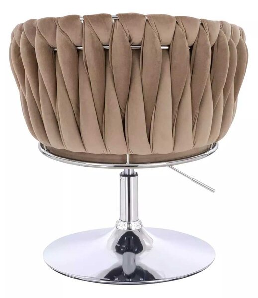 LuxuryForm DESIGN Židle NORDEN VELUR na stříbrném talíři - latte