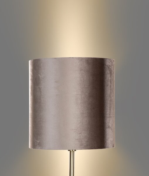 Stojací lampa mosazná se sametovým stínidlem béžová 50 cm - Simplo