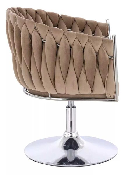 LuxuryForm DESIGN Židle NORDEN VELUR na stříbrném talíři - latte