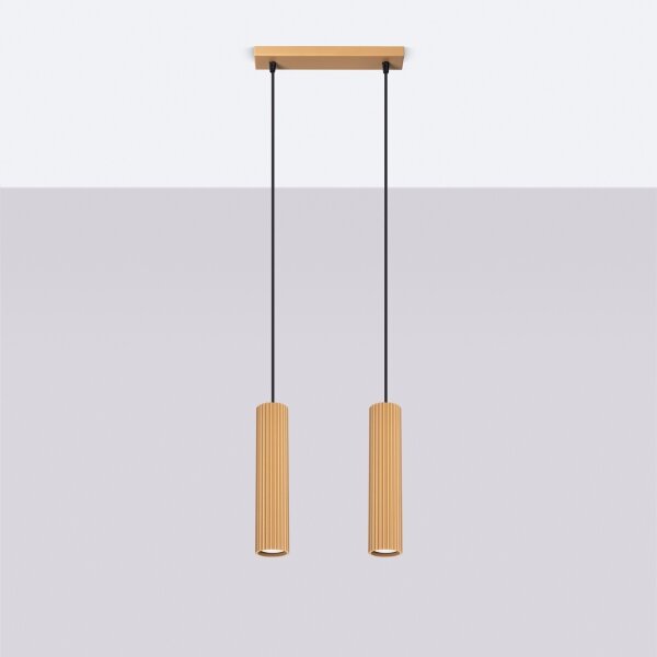Sollux SL.1555 - Lustr na lanku KARBON 2xGU10/10W/230V zlatá