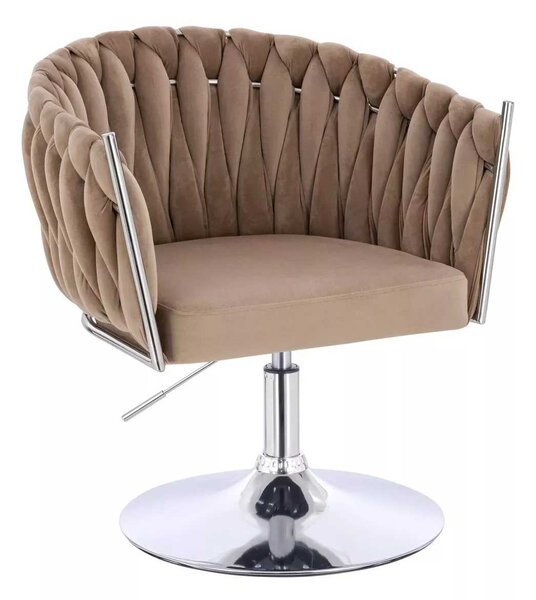 LuxuryForm DESIGN Židle NORDEN VELUR na stříbrném talíři - latte