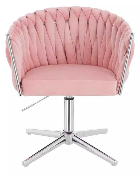 LuxuryForm DESIGN Židle NORDEN VELUR na stříbrném kříži - růžová
