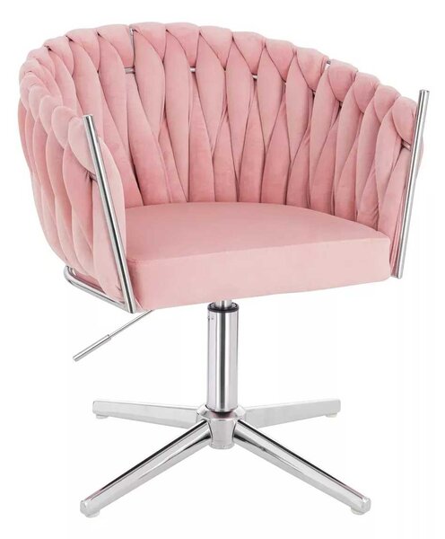 LuxuryForm DESIGN Židle NORDEN VELUR na stříbrném kříži - růžová