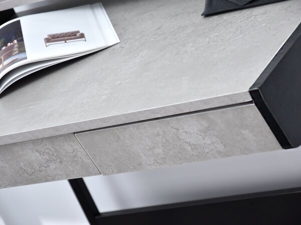 Minimalistický psací stůl RENO - černý / beton