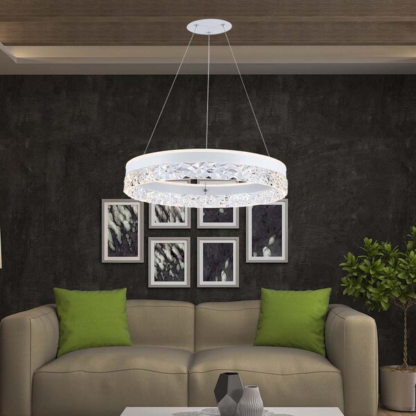 LED Solution Bílé závěsné LED svítidlo kulaté designové 50cm 25W 23099