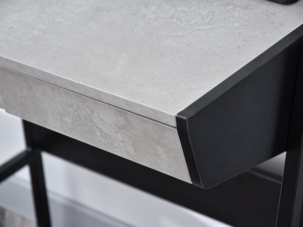 Minimalistický psací stůl RENO - černý / beton