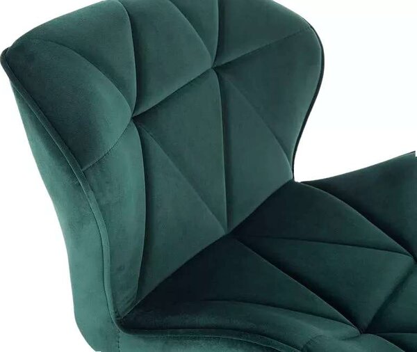 LuxuryForm DESIGN Židle MILANO VELUR na zlatém kříži - zelená