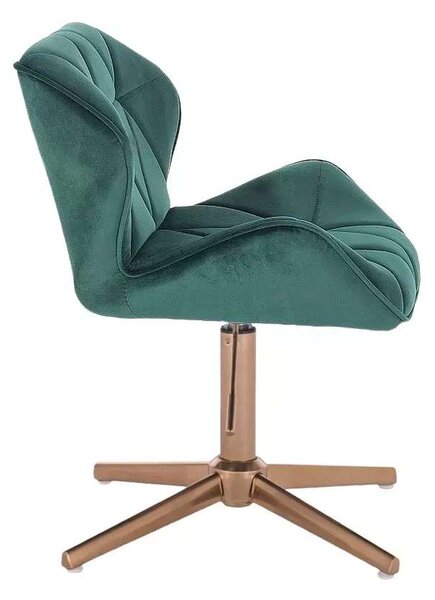 LuxuryForm DESIGN Židle MILANO VELUR na zlatém kříži - zelená
