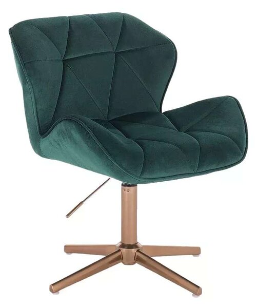 LuxuryForm DESIGN Židle MILANO VELUR na zlatém kříži - zelená