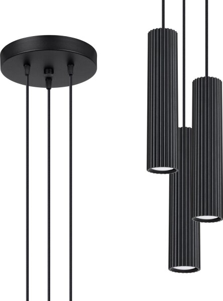 Brilagi - LED Lustr na lanku CRESTO 3xGU10/10W/230V černá