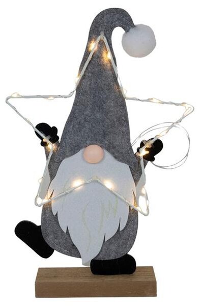 Hit Plstěná figurka 35cm Santa LED světýlka