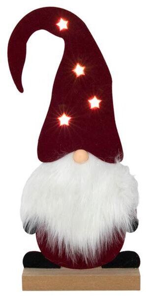 Hit Plstěná figurka 35cm skřítek LED světýlka