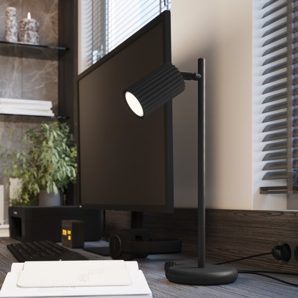 Sollux SL.1586 - Stolní lampa KARBON 1xGU10/10W/230V černá