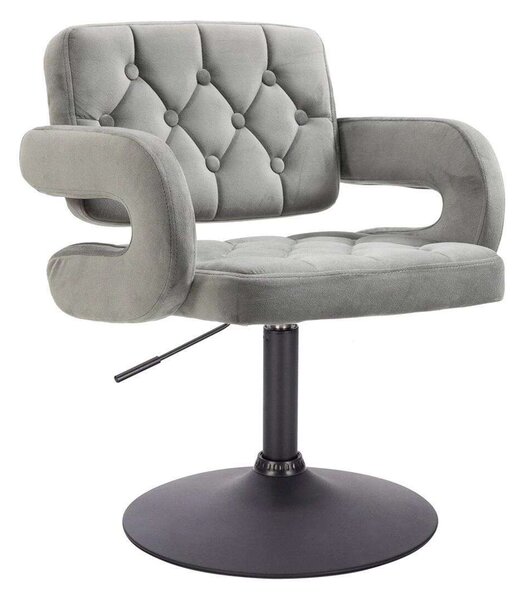 LuxuryForm DESIGN Židle ADRIA VELUR na černém talíři - šedá
