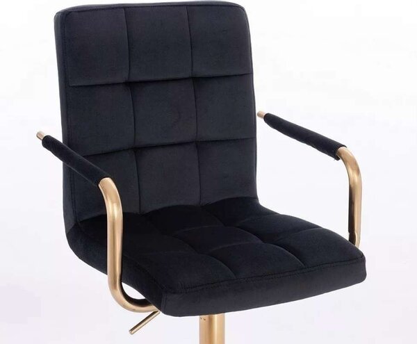 LuxuryForm DESIGN Židle VERONA GOLD VELUR na černém kříži - černá