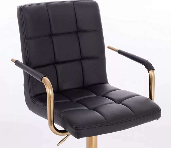LuxuryForm DESIGN Židle VERONA GOLD na zlaté podstavě s kolečky - černá