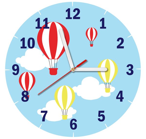 Dětské hodiny Let balónem Rozměry: 30 x 30 cm