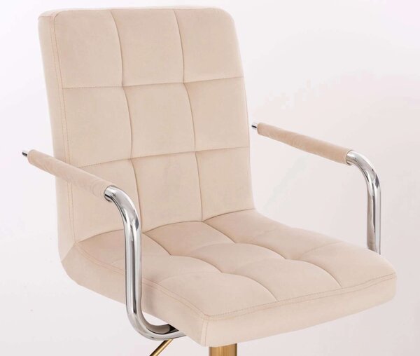 LuxuryForm DESIGN Židle VERONA VELUR na černém talíři - krémová