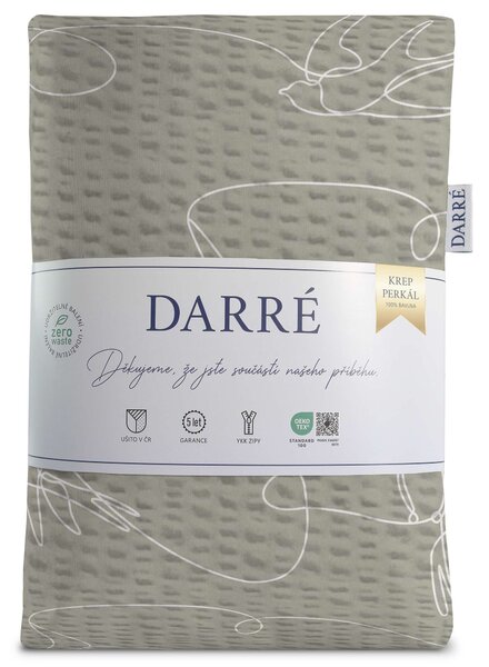 DARRÉ Krepové povlečení Vlaštovky v letu - béžové Velikost: 140 x 200 + 70 x 90
