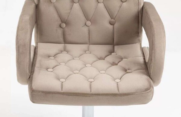 LuxuryForm DESIGN Židle BOSTON VELUR na zlatém talíři - latte
