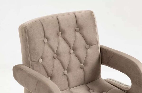 LuxuryForm DESIGN Židle BOSTON VELUR na zlatém talíři - latte