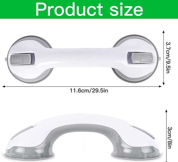 Opěrka na ruku s přísavkou proti prokluzování, 30 cm, 2 kusy, pro vany
