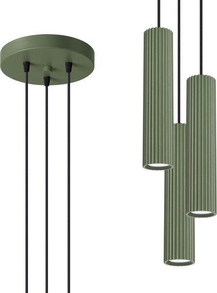 Sollux SL.1614 - Lustr na lanku KARBON 3xGU10/10W/230V zelená