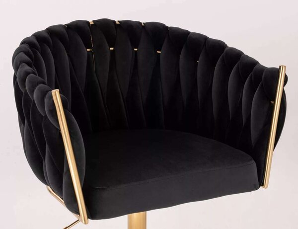 LuxuryForm DESIGN Židle NORDEN VELUR na zlatém kříži - černá