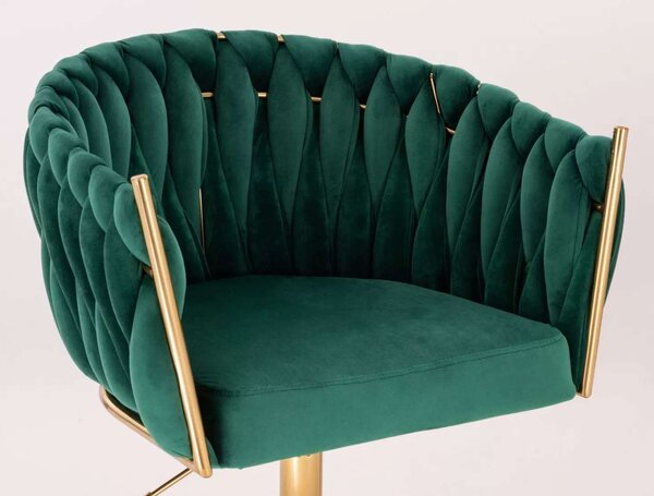 LuxuryForm DESIGN Židle NORDEN VELUR na zlatém kříži - zelená