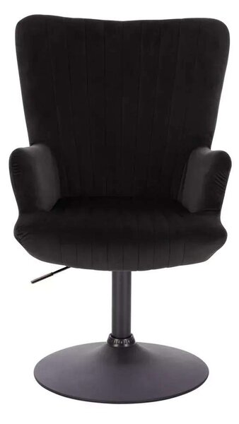 LuxuryForm DESIGN Křeslo AMADEO VELUR na černém talíři - černé