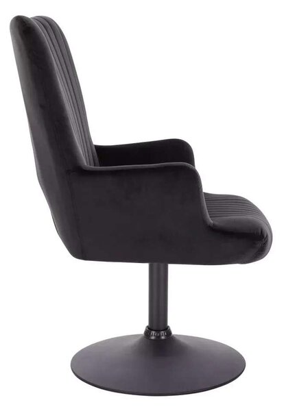 LuxuryForm DESIGN Křeslo AMADEO VELUR na černém talíři - černé