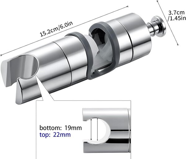 Držák na ručník do sprchy, nastavitelný, otočný o 360°, pro sprchovou tyč o průměru 20-25 mm, příslušenství do sprchy