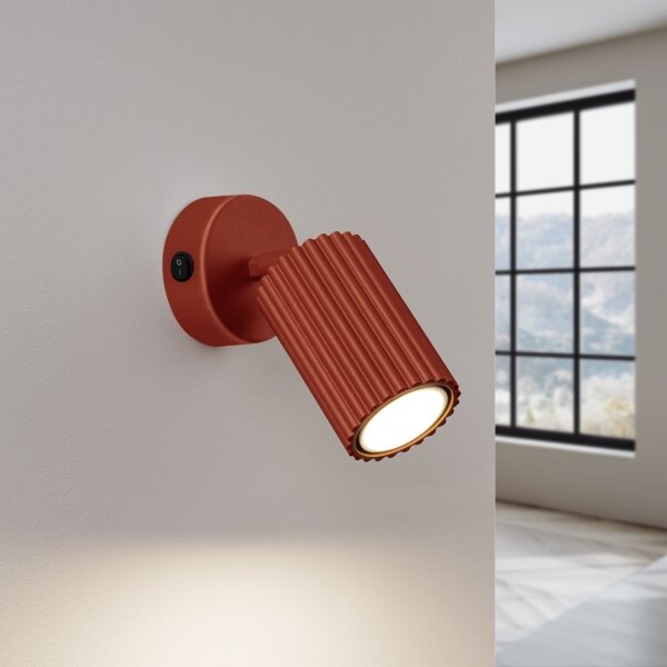 Sollux SL.1636 - Nástěnné bodové svítidlo KARBON 1xGU10/10W/230V oranžová
