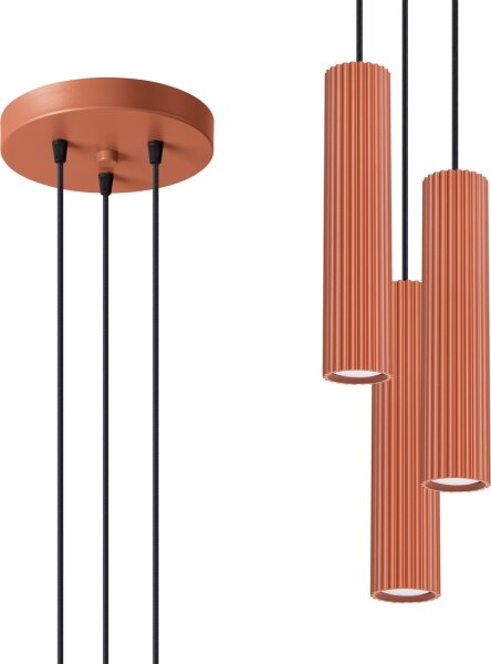 Sollux SL.1633 - Lustr na lanku KARBON 3xGU10/10W/230V oranžová