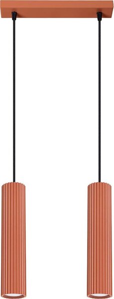 Sollux SL.1631 - Lustr na lanku KARBON 2xGU10/10W/230V oranžová