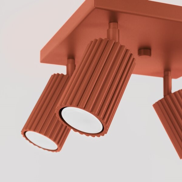 Sollux SL.1640 - Bodové svítidlo KARBON 4xGU10/10W/230V oranžová