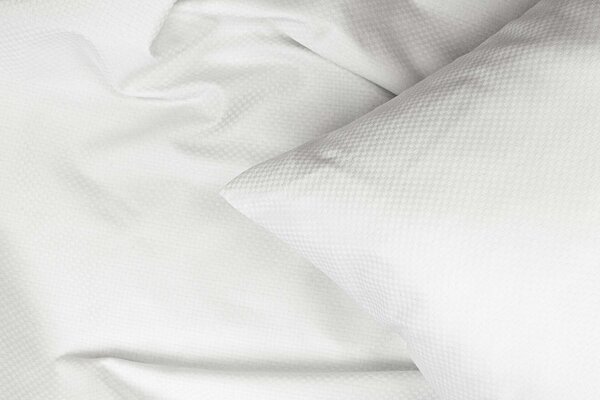 DARRÉ Saténové povlečení Kostička 3mm - bílá Velikost: 140 x 200 + 70 x 90