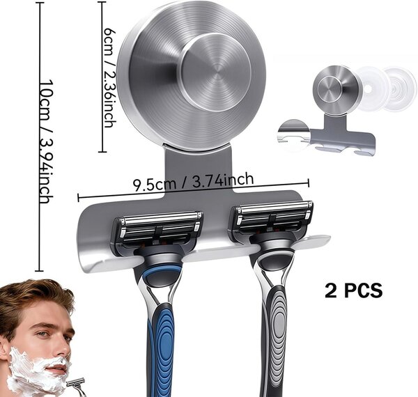 Scheerhalter na sprchový závěs, 2 kusy, s přísavkami, silná přilnavost, vhodné do koupelny