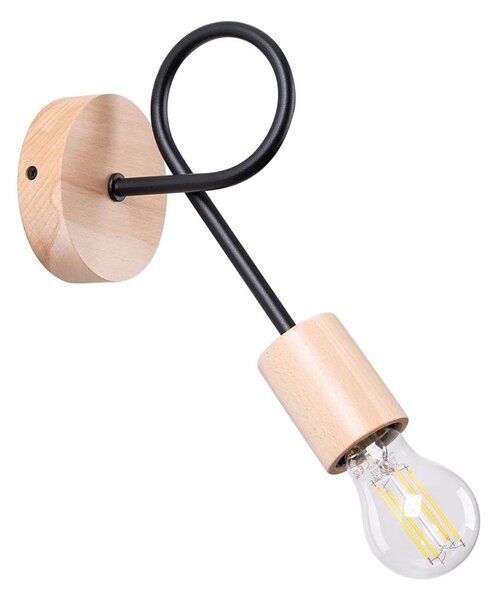 Sollux SL.1476 - Nástěnná lampa EMBER 1xE27/15W/230V černá/béžová/buk